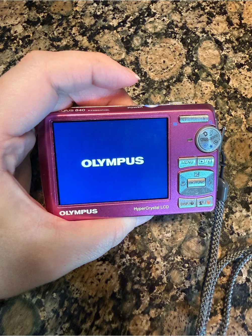 Olympus Pink Digital Compact Camera with Kastar Batteries & Charger